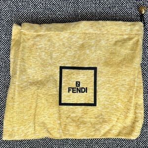 Fendi dust bag, draw string, mustard, 9" x 7.5"